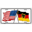 Germany Crossed US Flag License Plate 12" x 6" (LP)