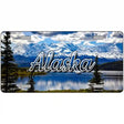 Alaska Snowy Mountains Novelty Metal State License Plate 12" x 6" (LP)