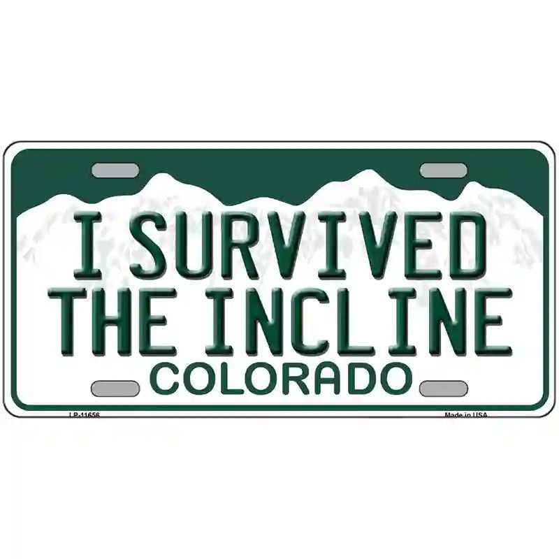 I Survived The Incline Colorado Novelty License Plate 12" x 6" (LP)