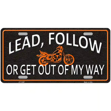 Lead Follow Novelty License Plate 12" x 6" (LP)