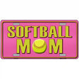 Softball Mom Novelty Metal License Plate 12" x 6" (LP)