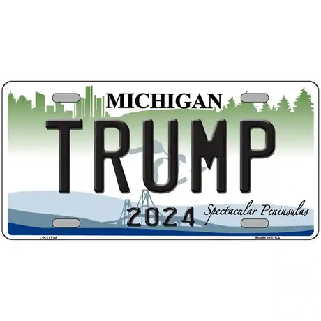 Trump 2024 Michigan Novelty License Plate 12" x 6" (LP)