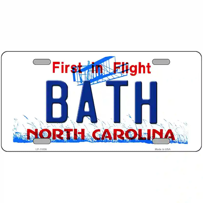 Bath North Carolina Novelty License Plate 12" x 6" (LP)