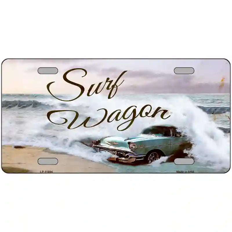 Surf Wagon Novelty Metal License Plate 12" x 6" (LP)