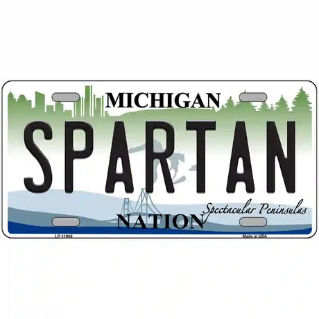 Michigan Spartan Novelty Metal License Plate 12" x 6" (LP)