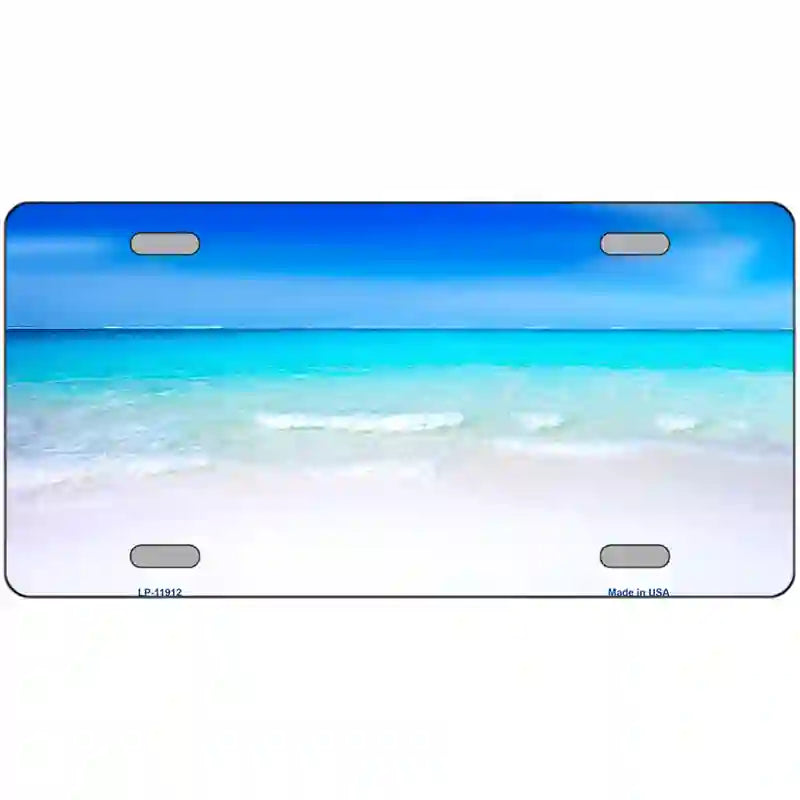 Beach Scene Novelty Metal License Plate 12" x 6" (LP)