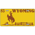 Wyoming Yellow Novelty Metal License Plate 12" x 6" (LP)