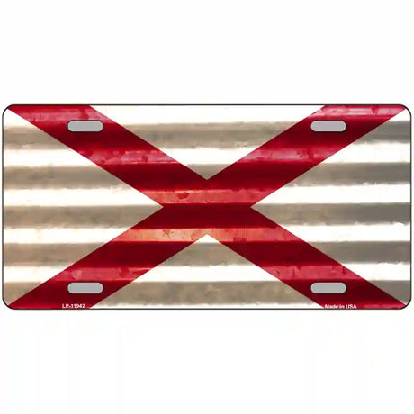 Alabama Corrugated Flag Novelty License Plate 12" x 6" (LP)