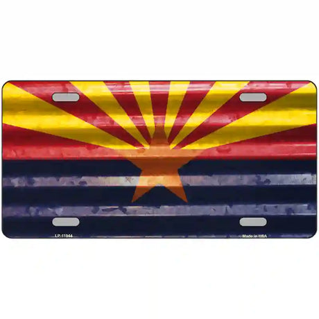 Arizona Corrugated Flag Novelty License Plate 12" x 6" (LP)