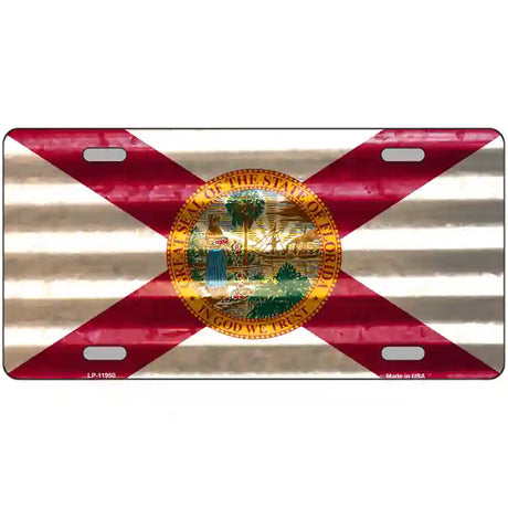 Florida Corrugated Flag Novelty License Plate 12" x 6" (LP)