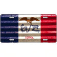 Iowa Corrugated Flag Novelty License Plate 12" x 6" (LP)