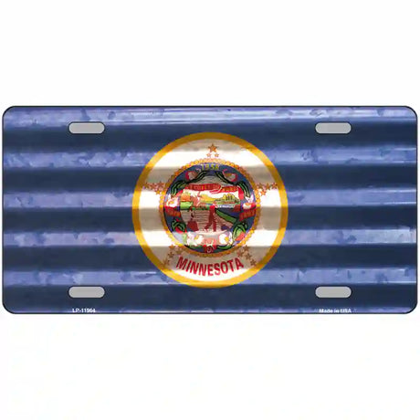 Minnesota Corrugated Flag Novelty License Plate 12" x 6" (LP)