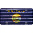 Montana Corrugated Flag Novelty License Plate 12" x 6" (LP)