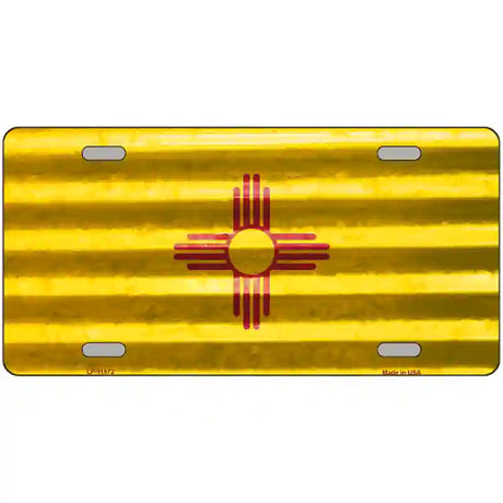 New Mexico Corrugated Flag Novelty License Plate 12" x 6" (LP)