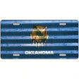 Oklahoma Corrugated Flag Novelty License Plate 12" x 6" (LP)