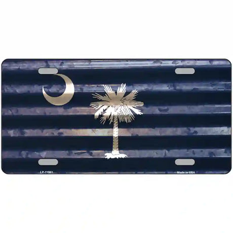 South Carolina Corrugated Flag Novelty License Plate 12" x 6" (LP)