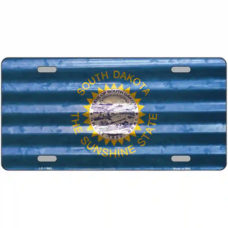 South Dakota Corrugated Flag Novelty License Plate 12" x 6" (LP)