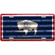 Wyoming Corrugated Flag Novelty License Plate 12" x 6" (LP)