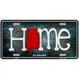 Alabama Home State Outline Novelty License Plate 12" x 6" (LP)