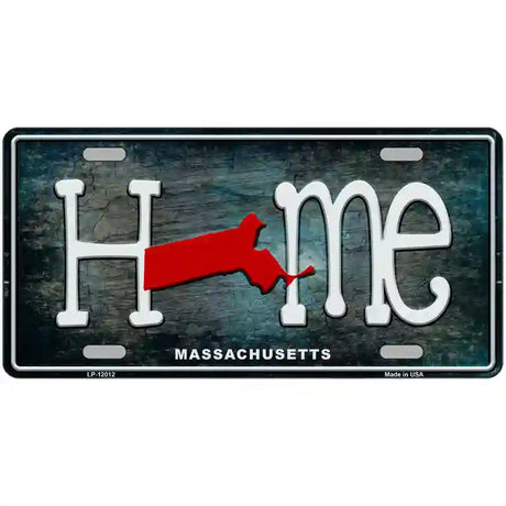 Massachusetts Home State Outline Novelty License Plate 12" x 6" (LP)