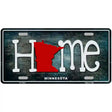 Minnesota Home State Outline Novelty License Plate 12" x 6" (LP)