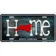 North Carolina Home State Outline Novelty License Plate 12" x 6" (LP)