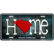 South Carolina Home State Outline Novelty License Plate 12" x 6" (LP)