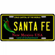 Santa Fe Black New Mexico Novelty Metal License Plate 12" x 6" (LP)