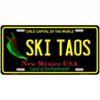 Ski Taos Black New Mexico Novelty Metal License Plate 12" x 6" (LP)