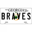 Georgia Braves Novelty Metal License Plate 12" x 6" (LP)