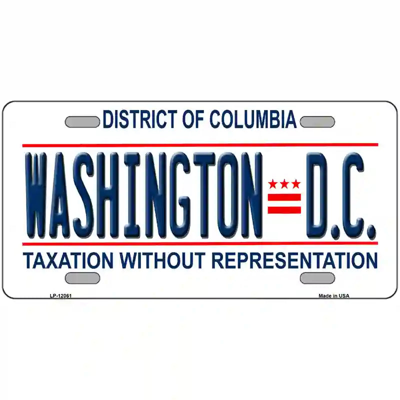 District Of Columbia Novelty Metal License Plate