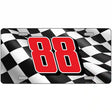 88 Checkered Flag Racing Flag Novelty Metal License Plate LP-1206