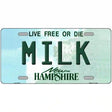 Milk New Hampshire State Novelty Metal License Plate 12" x 6" (LP)