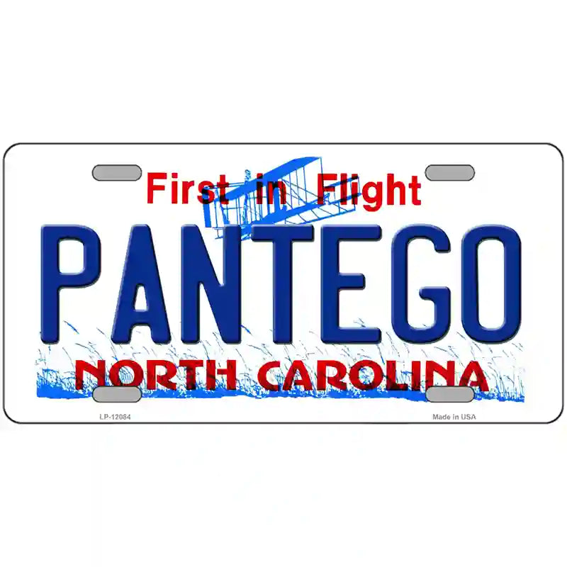 Pantego North Carolina State Novelty Metal License Plate 12" x 6" (LP)