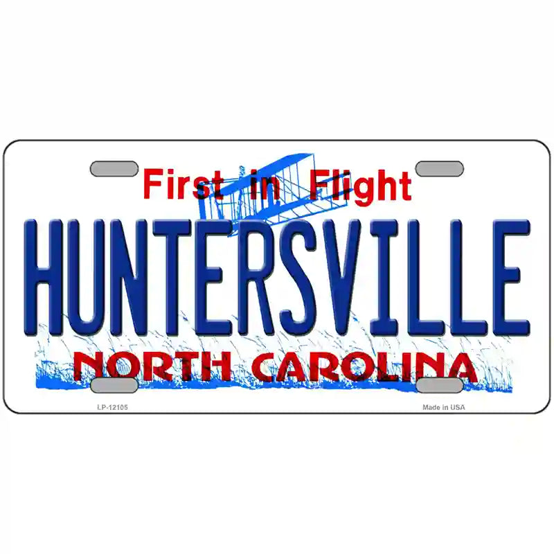 Huntersville North Carolina State Novelty Metal License Plate 12" x 6" (LP)