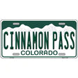 Cinnamon Pass Colorado Novelty Metal License Plate 12" x 6" (LP)