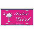 Inlet Girl SC Pink Novelty Metal License Plate 12" x 6" (LP)