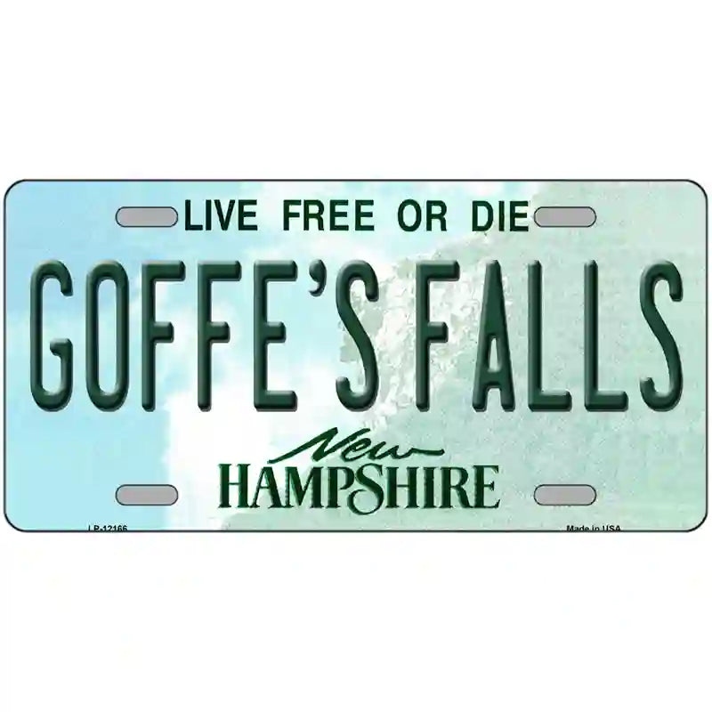 Goffes Falls New Hampshire Novelty Metal License Plate 12" x 6" (LP)