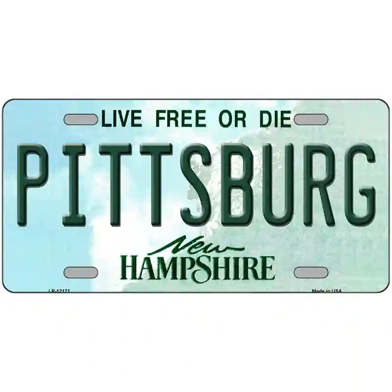 Pittsburg New Hampshire Novelty Metal License Plate 12" x 6" (LP)