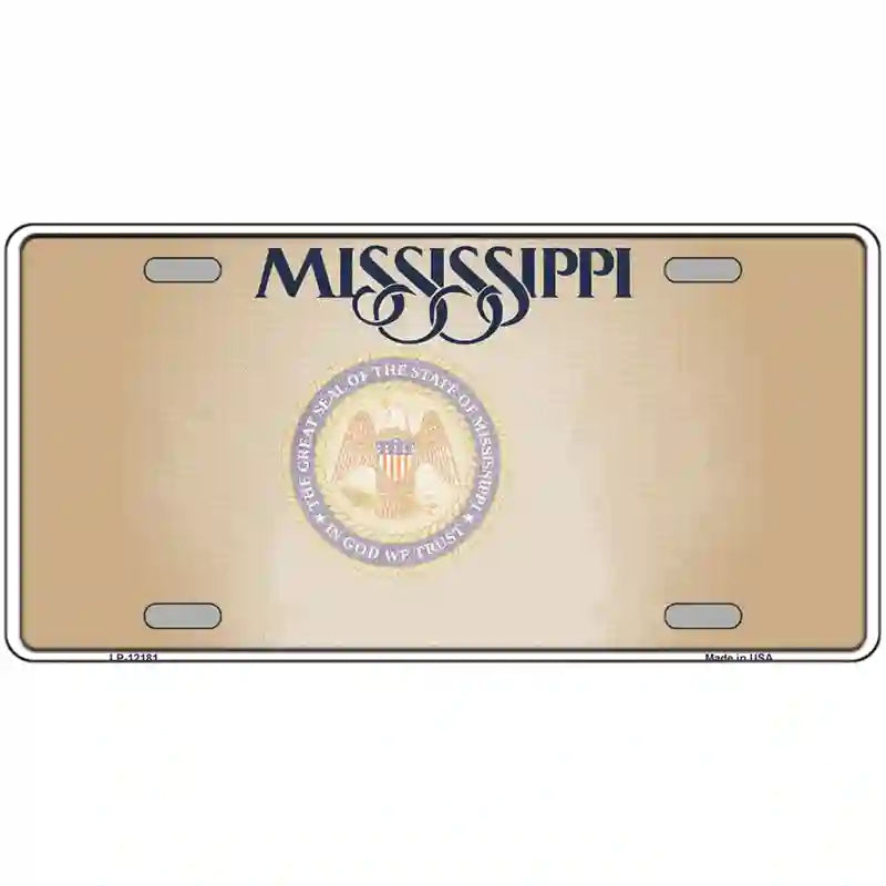 Mississippi Great Seal Blank Novelty Metal License Plate 12" x 6" (LP)