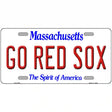 Go Red Sox Massachusetts Novelty Metal License Plate 12" x 6" (LP)