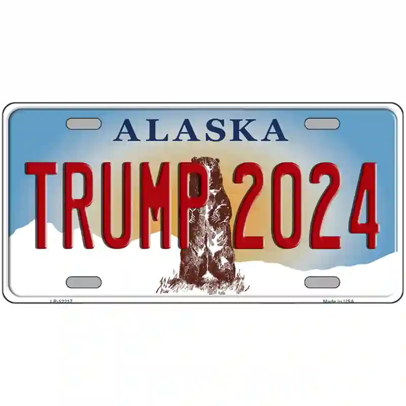 Trump 2024 Alaska Novelty Metal License Plate 12" x 6" (LP)