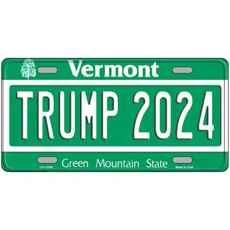 Trump 2024 Vermont Novelty Metal License Plate 12" x 6" (LP)