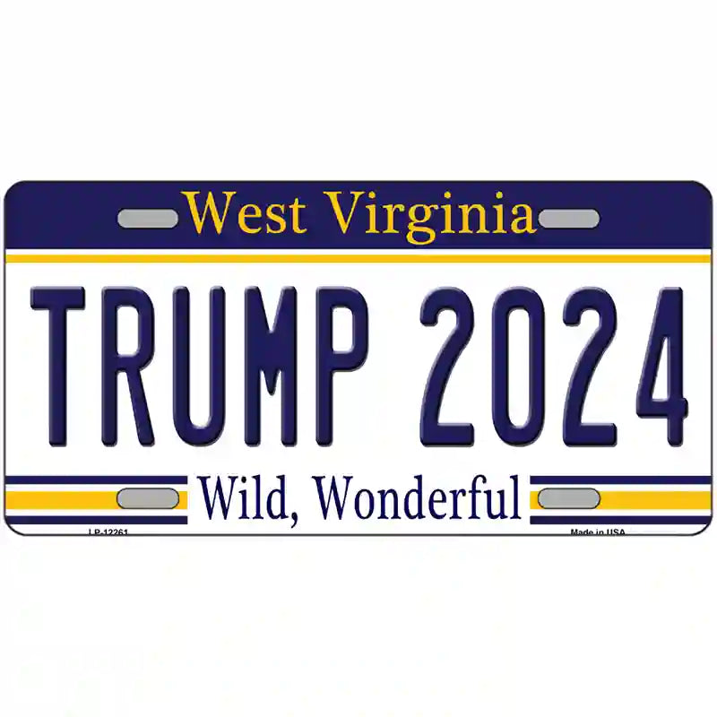 Trump 2024 West Virginia Novelty Metal License Plate