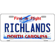 North Carolina Richlands Novelty Metal License Plate 12" x 6" (LP)