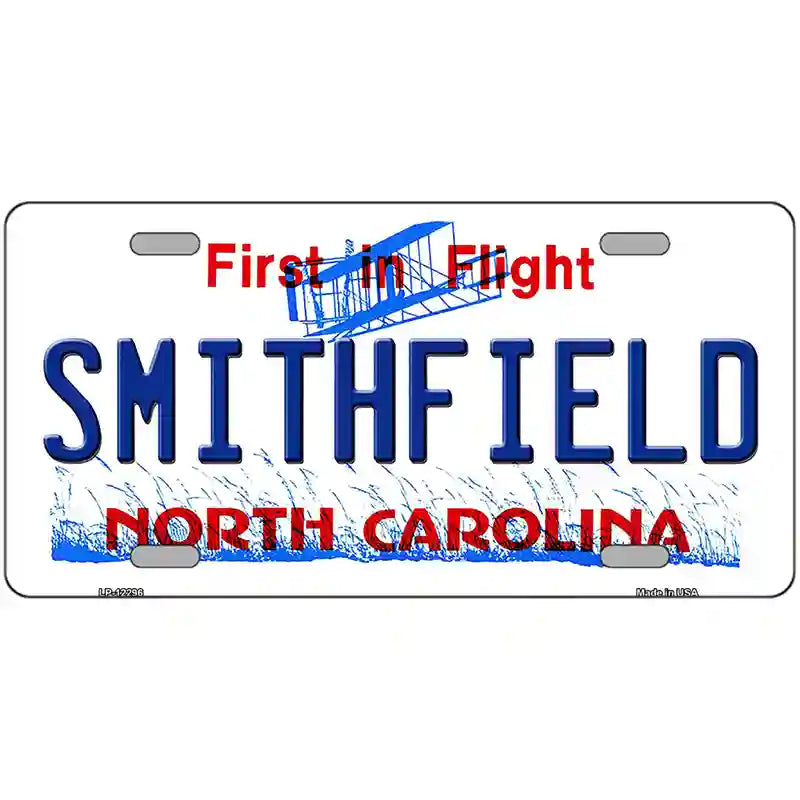 North Carolina Smithfield Novelty Metal License Plate 12" x 6" (LP)