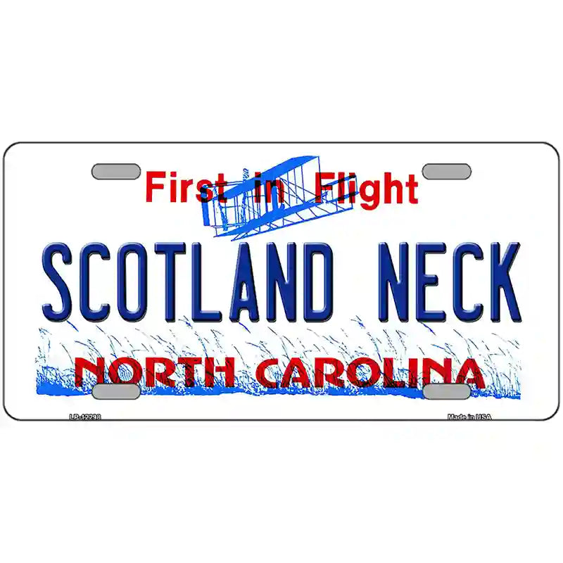 North Carolina Scotland Neck Novelty Metal License Plate 12" x 6" (LP)