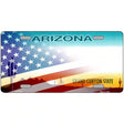 Arizona with American Flag Novelty Metal License Plate 12" x 6" (LP)