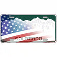 Colorado with American Flag Novelty Metal License Plate 12" x 6" (LP)