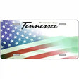 Tennessee with American Flag Novelty Metal License Plate 12" x 6" (LP)